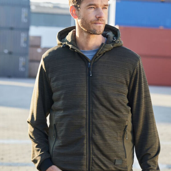 Wattierte Herren Hybrid Strickfleece Jacke Miniaturansicht
